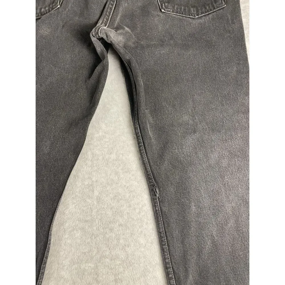 Levis 505 Jeans Adult 36x32 Black Denim Regular Fit Straight Leg Distressed
