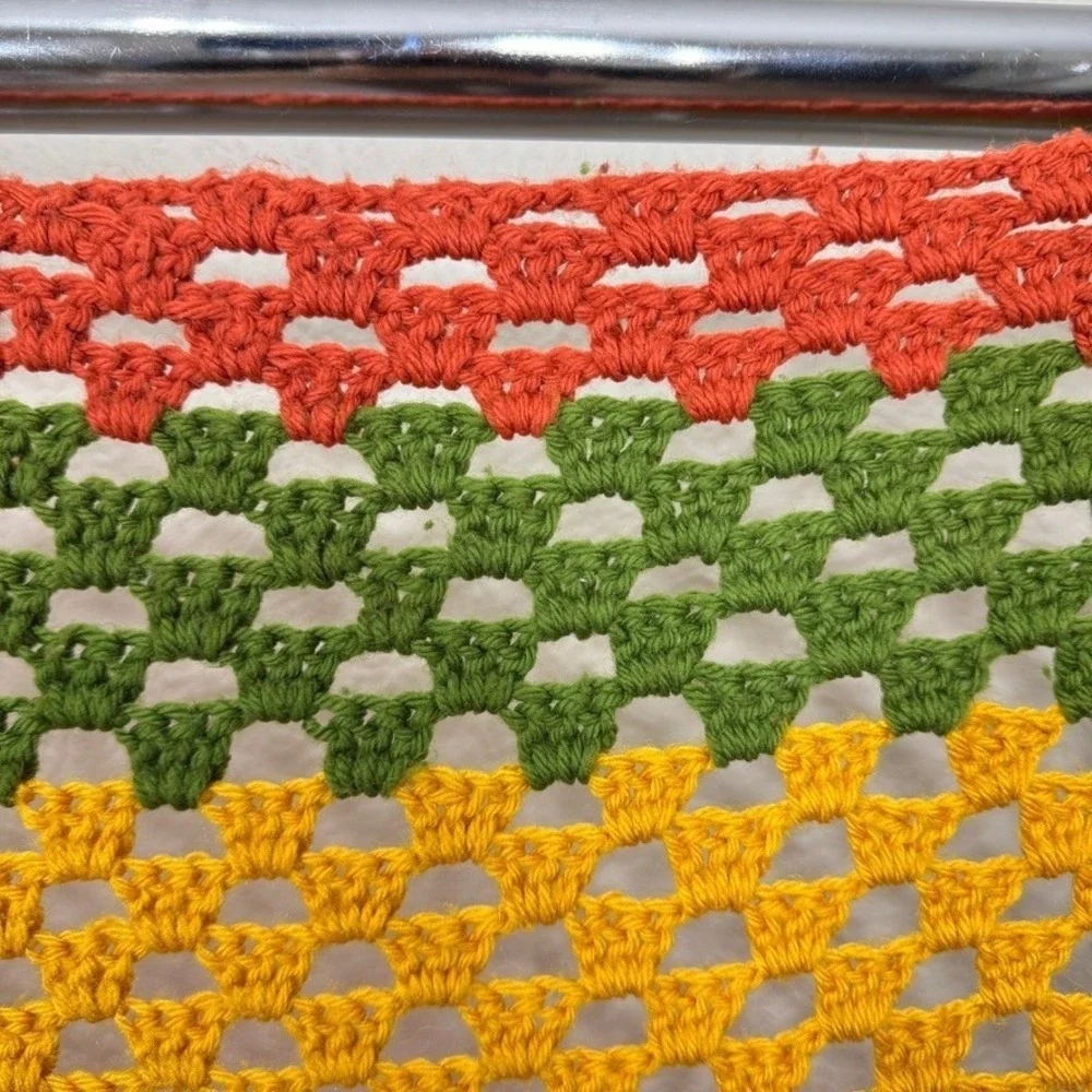 Vintage Handmade Crochet Afghan Throw Blanket 48X48