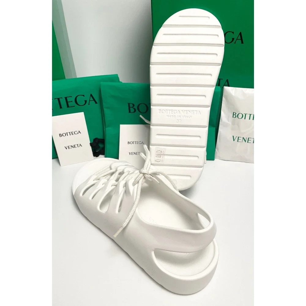 Bottega Veneta Men's 667220 White Lace-up open sandals shoe, sz 40