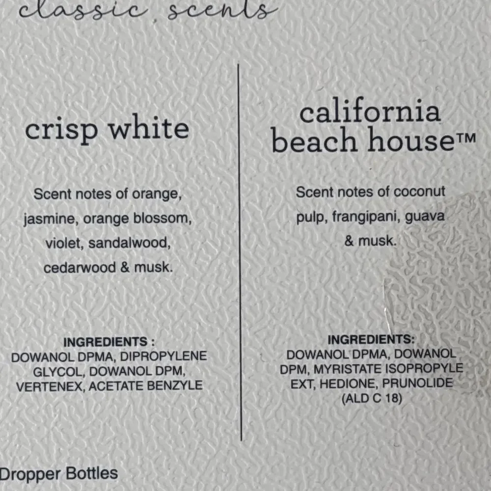 Sand + Fog Fragrance Diffuser Oil 4 pk Midnight Blue Citrus Ocean Sea Salt Beach