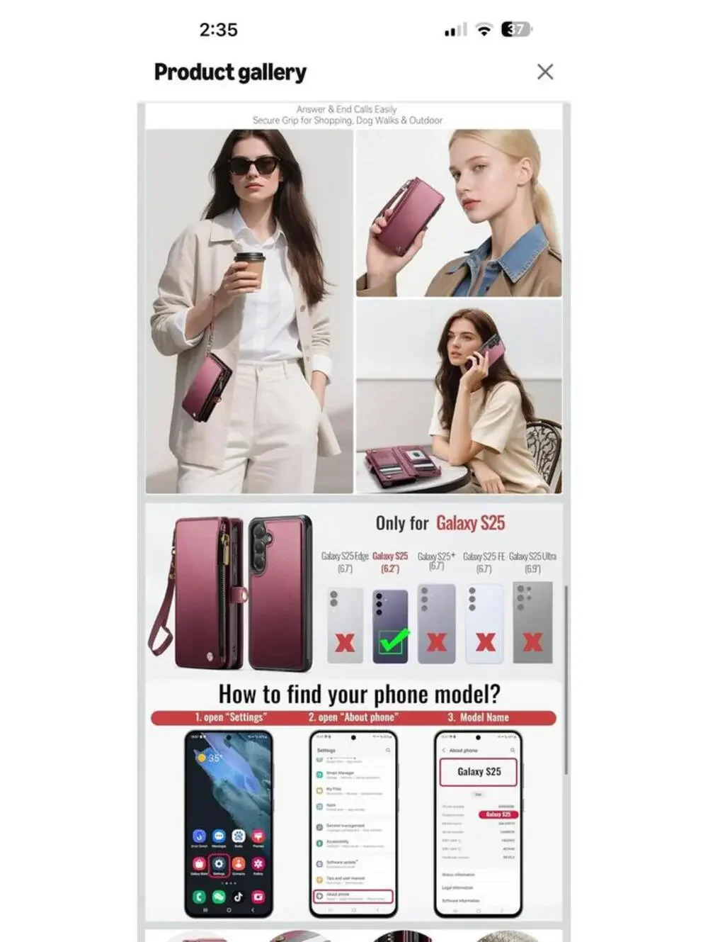 Defencase Magnetic Wallet Case for Samsung Galaxy S25 6.2 inch - Wine Red