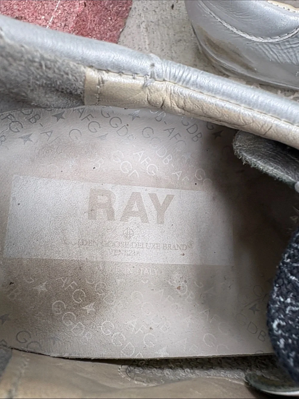 Distressed Ray golden goose silver sneakers