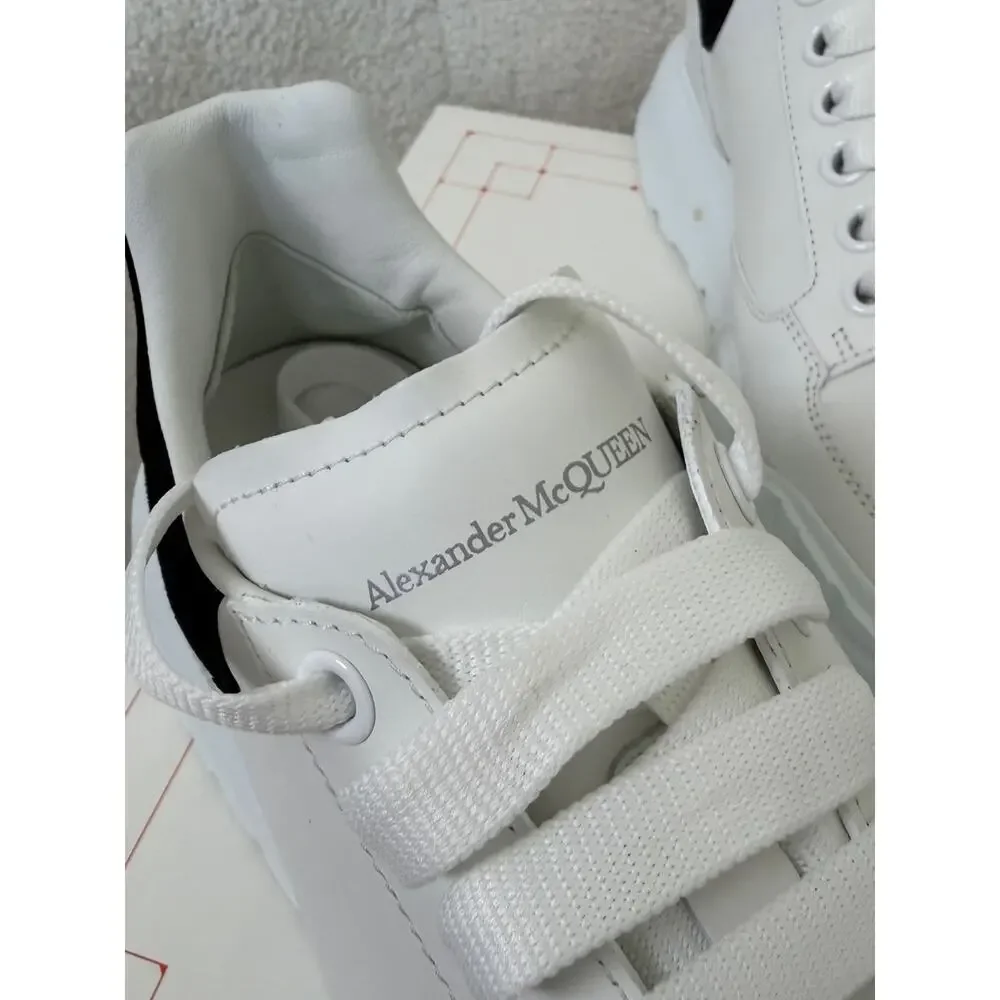 Alexander McQueen Women's White Leather Chunky Sneakers Black Size 39