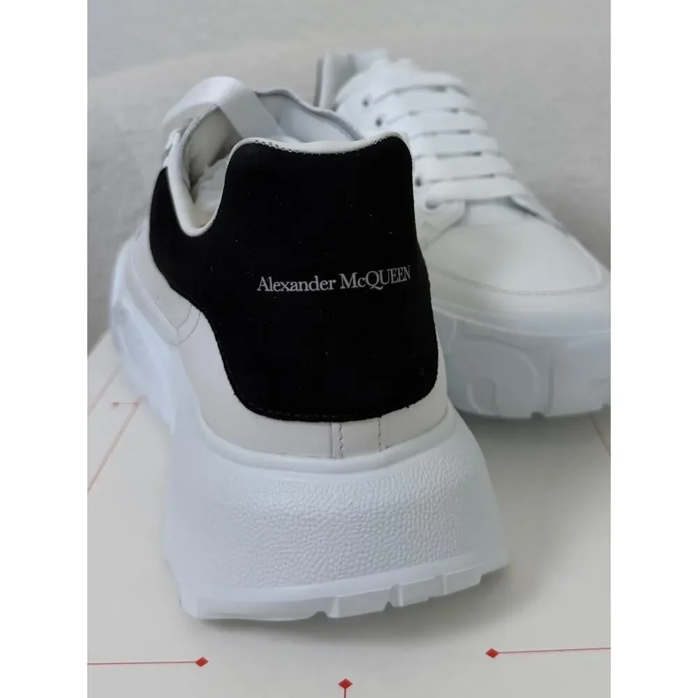 Alexander McQueen Women's White Leather Chunky Sneakers Black Size 39
