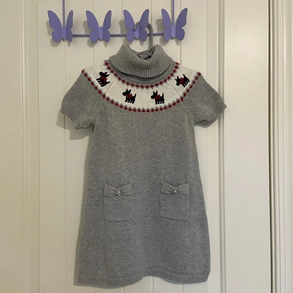 NWOT | Gymboree toddler girl’s dog print turtleneck sweater dress‎ — size 3
