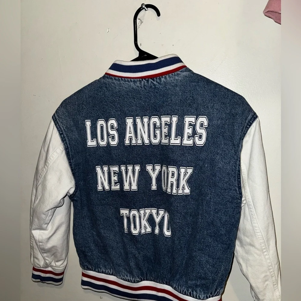 Zara Kids Unisex Denim Varsity Jacket