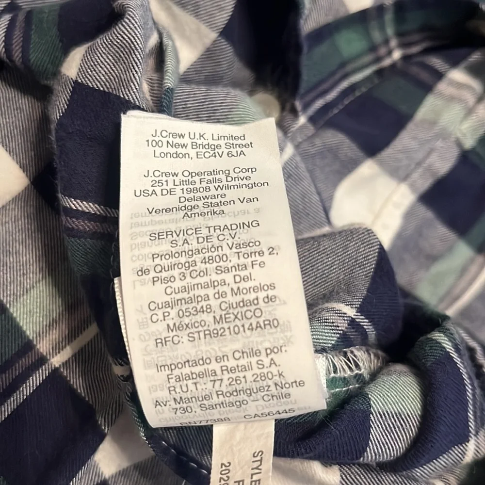 J. Crew Women's Flannel button-up Shirt in Boy Fit Size S