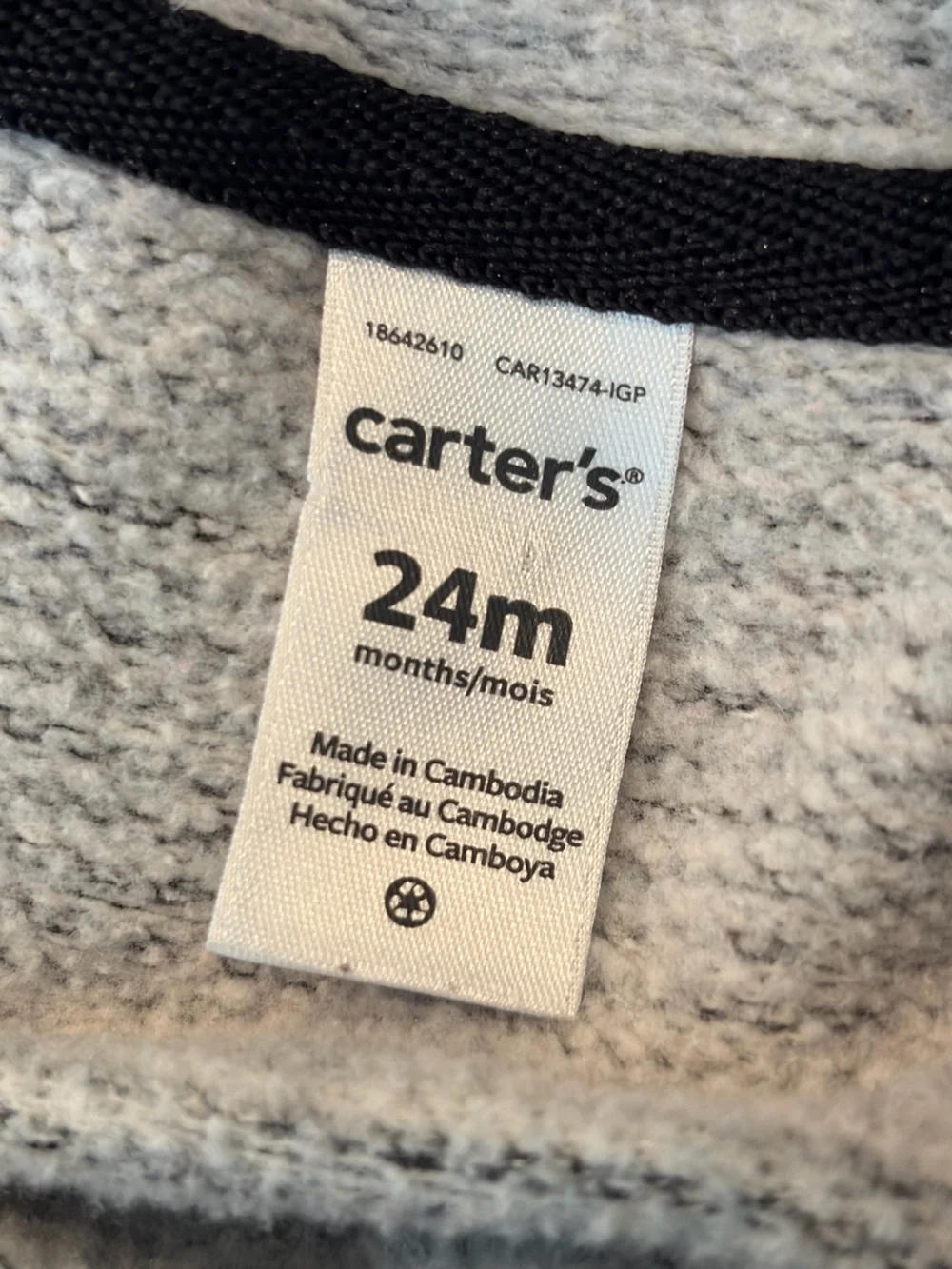 Carter’s Hooded One-Piece Romper – 24 Months