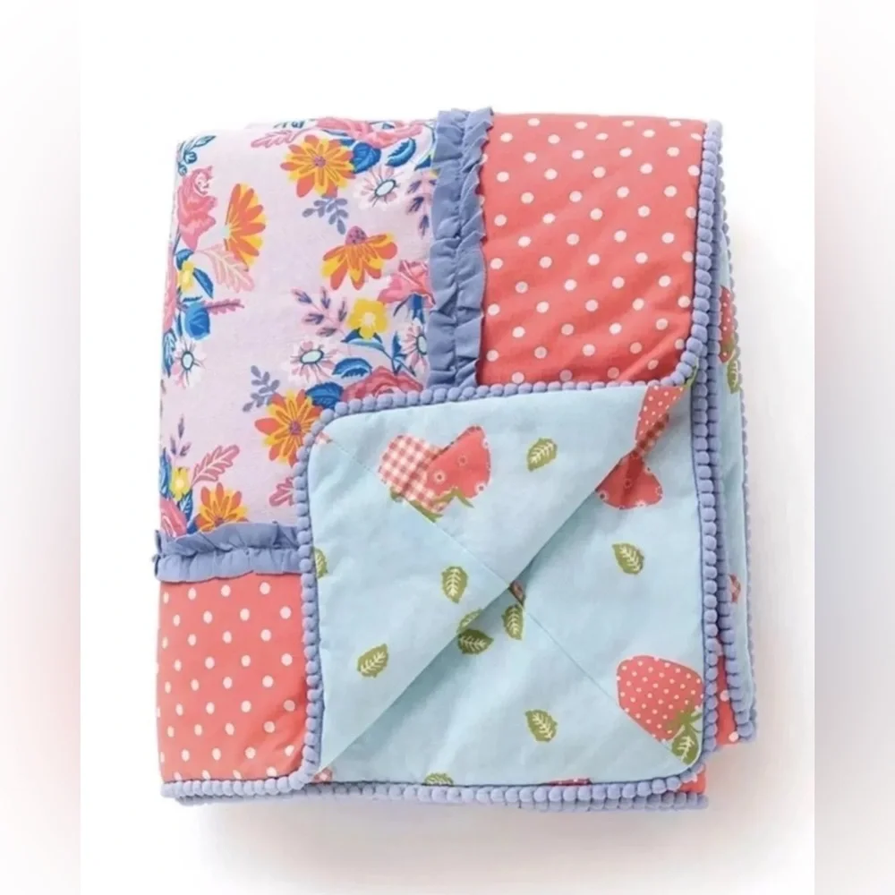 Matilda Jane Going Together Throw Floral Strawberry Blanket New In Bag!