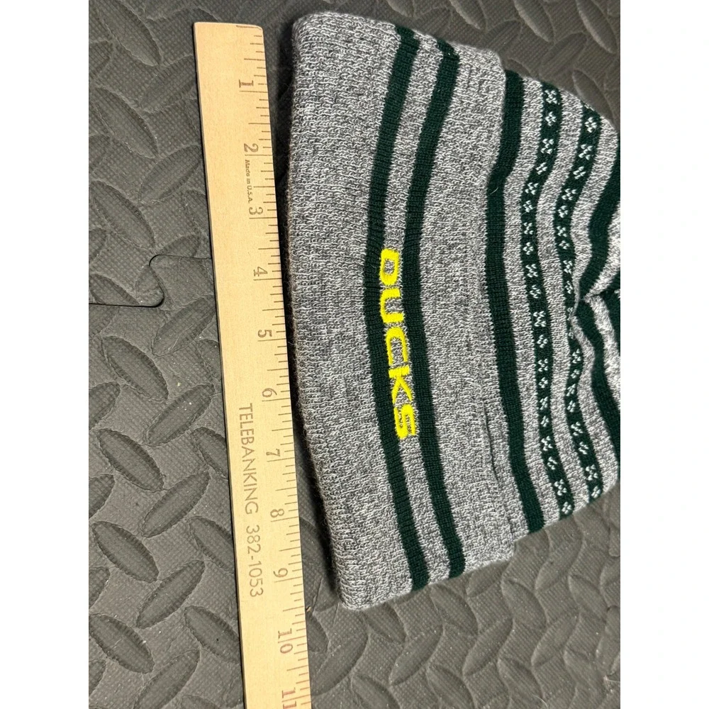 Captivating Headwear Oregon Ducks Beanie Knit Cap Hat Striped NCAA Embroidered