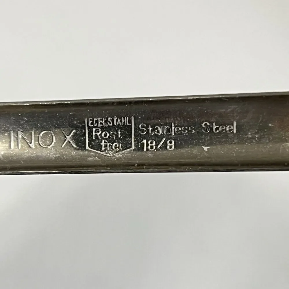 VTG Inox Ecelstahl Rostfrei Slotted Skimmer 18/8 Stainless Steel Green Gingham
