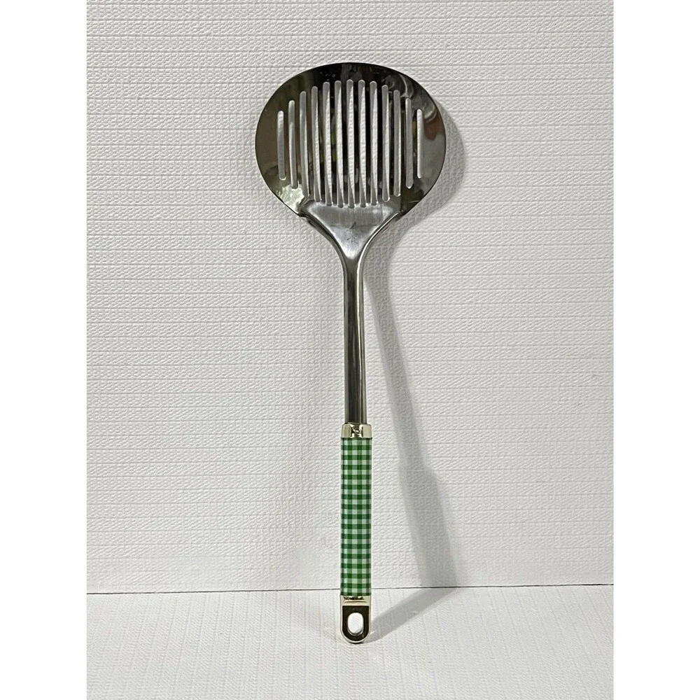 VTG Inox Ecelstahl Rostfrei Slotted Skimmer 18/8 Stainless Steel Green Gingham