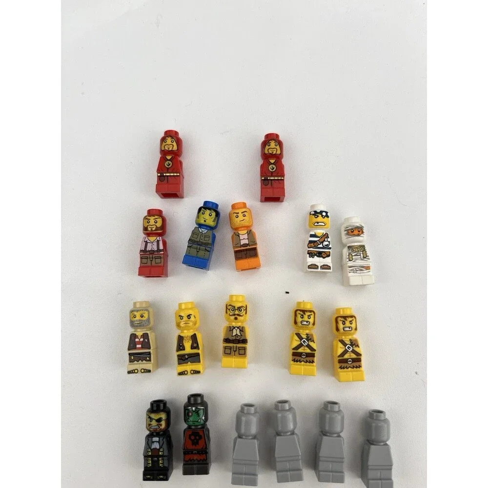 24 Pieces Lego MICROFIG Merchant RED ORANGE YELLOW WHITE BLUE Grey RARE Minifig