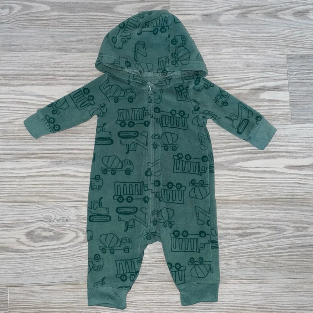 Carter’s Boys Fleece One-Piece 0–3M Green Construction