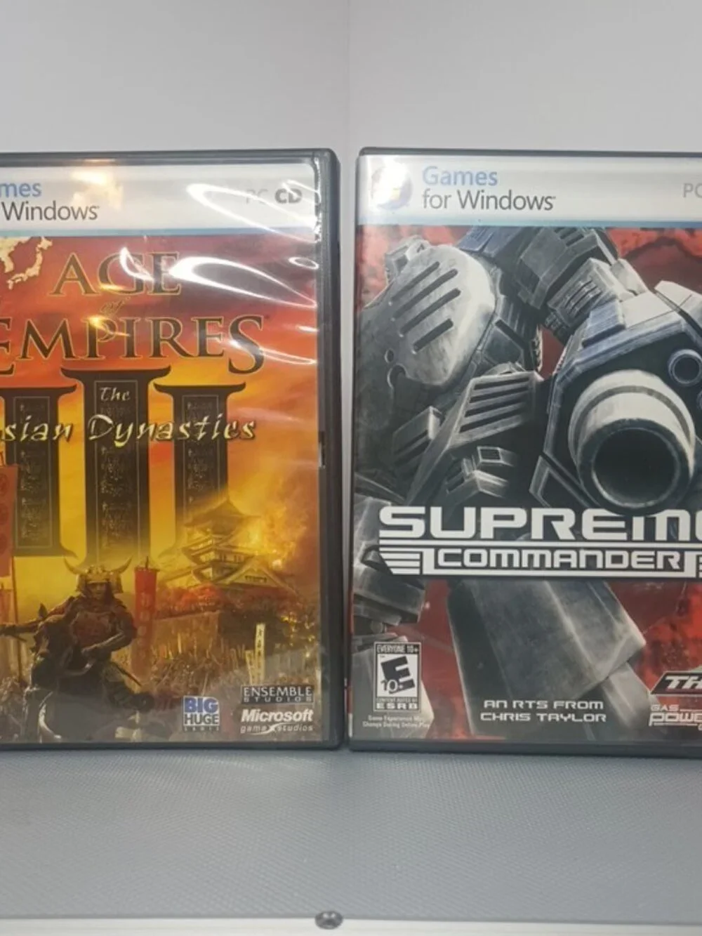 Lot of 2 PC Games Age of Empires III Asian Dynasties + Supreme Commander Tested