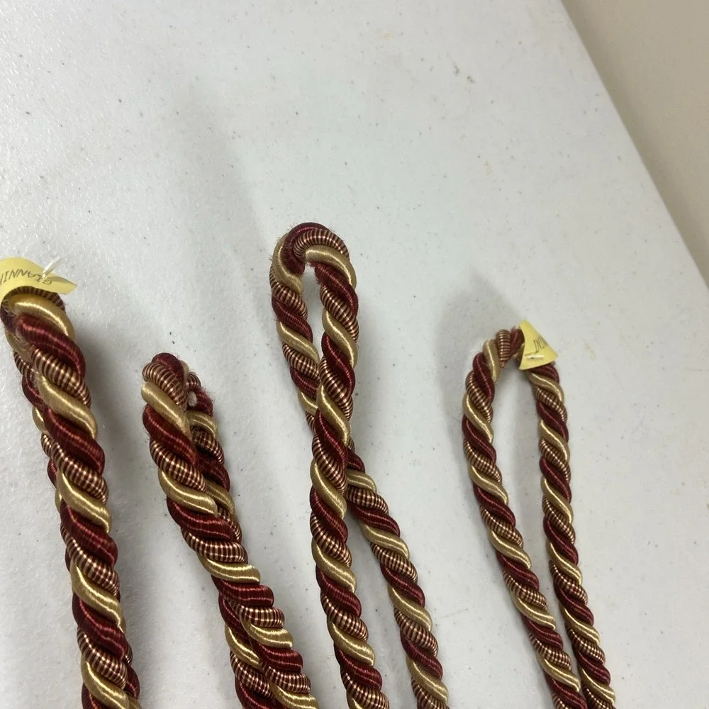 Tassel‎ Tie Backs Decorative Rope Holdbacks Drapery Large Pair Maroon/Camel
