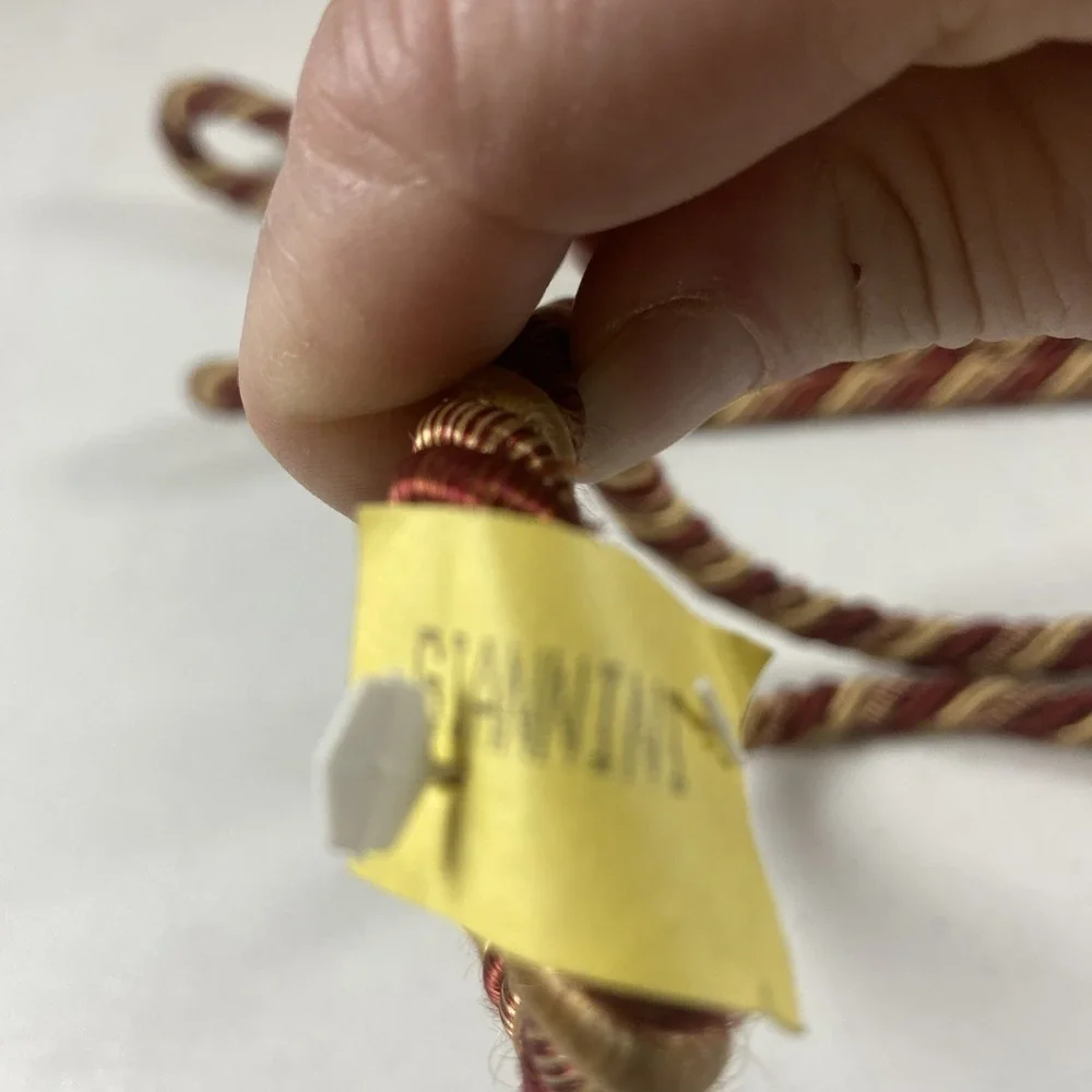 Tassel‎ Tie Backs Decorative Rope Holdbacks Drapery Large Pair Maroon/Camel