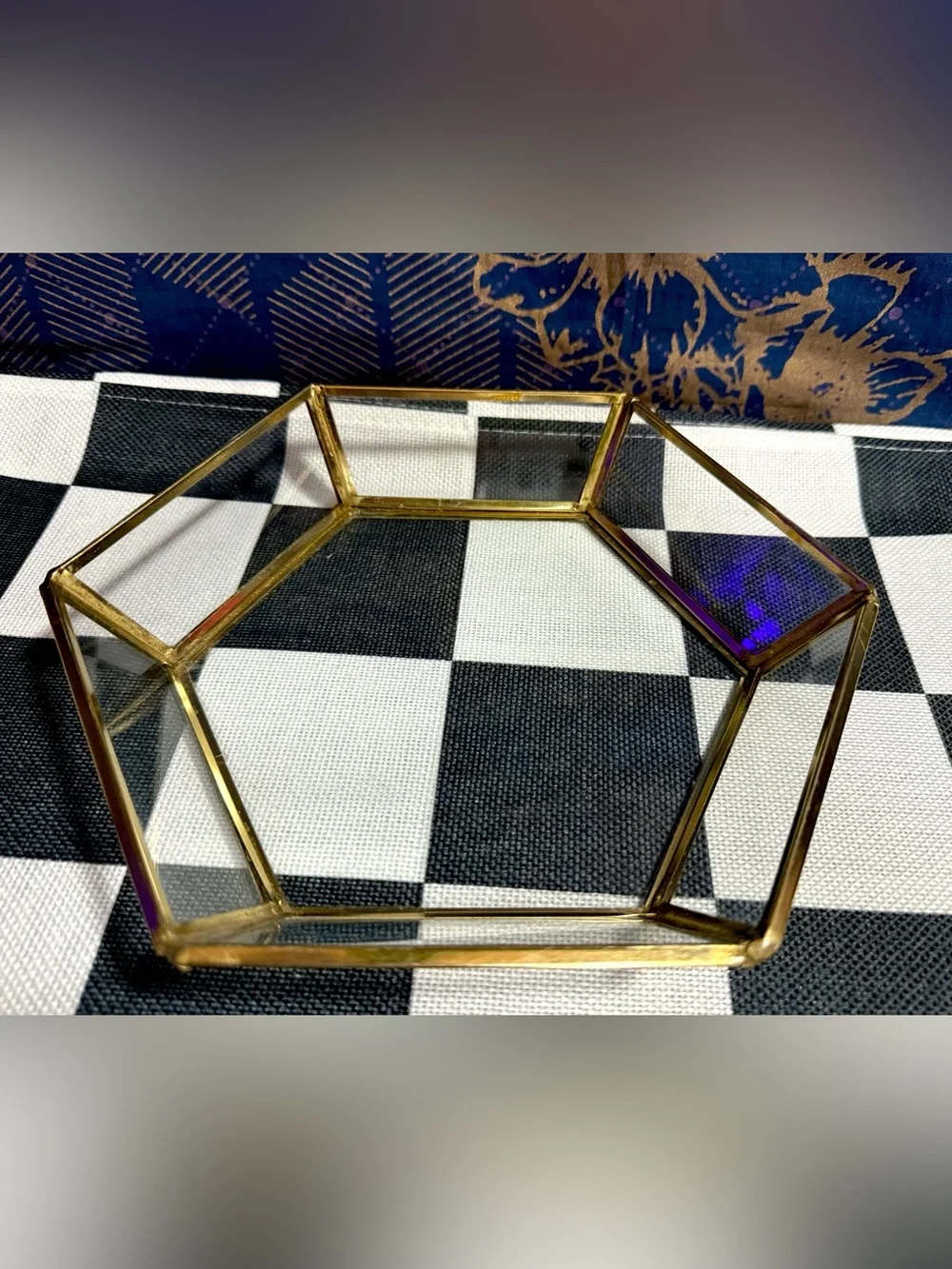 Vintage hexagon glass