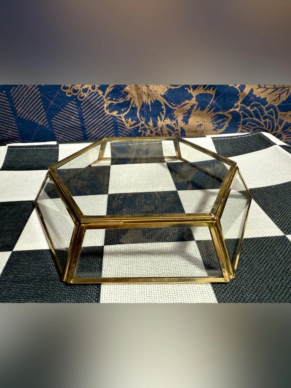Vintage hexagon glass