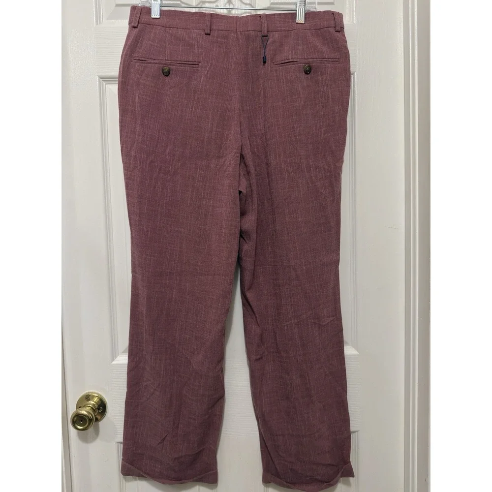 Ralph Ralph‎ Lauren Men's Dress Pants 34x29 Mauve/Dusty Rose Pleated Cuffed