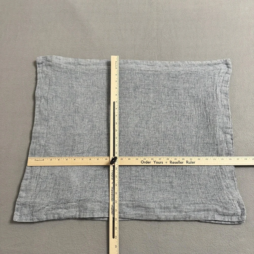 Pottery Barn Blue Waffle‎ Weave Pillow Shams Set 2 Standard