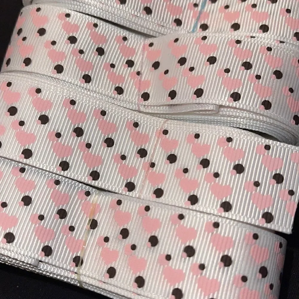 Grosgrain Ribbon 7/8” 5 yards 5/$20 hair bows shipping supplies hearts polka dot