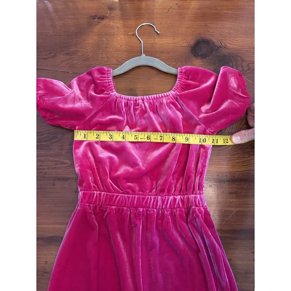 J. Crew Crewcuts Girl's Size 4 Velvet Jumpsuit Romper Pantsuit In Berry $80 NWT