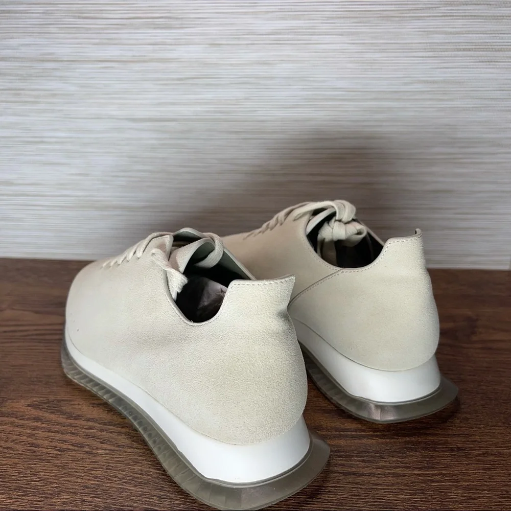 𝅺RICK Owens New Minimal Runner Sneaker In 110 Milk/Clear Size 7 EU37