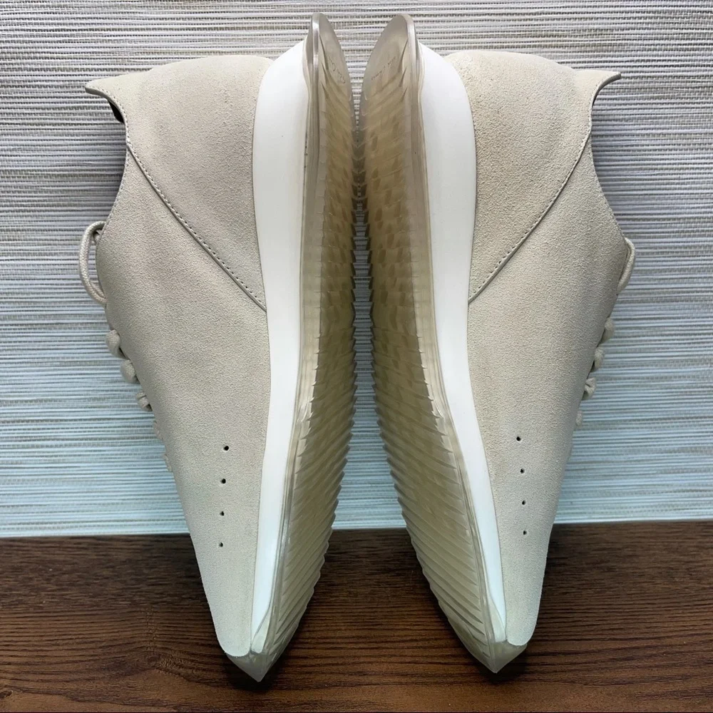 𝅺RICK Owens New Minimal Runner Sneaker In 110 Milk/Clear Size 7 EU37