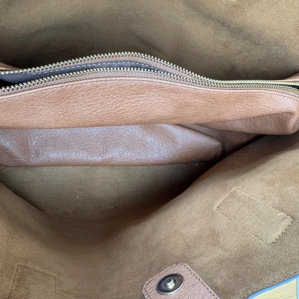 ALDO Rhardoniaa Large Pebbled Tote Plus Travel Pouch Cognac Laptop‎ Bag Lined