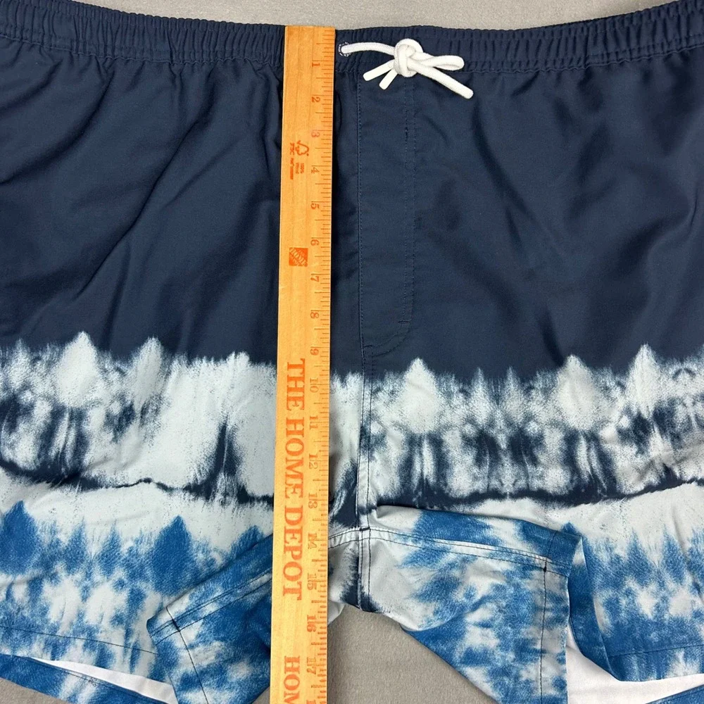 Huk Performance Fishing Swim Trunks Mens 3XL Navy Blue White Tie Dye H2000143
