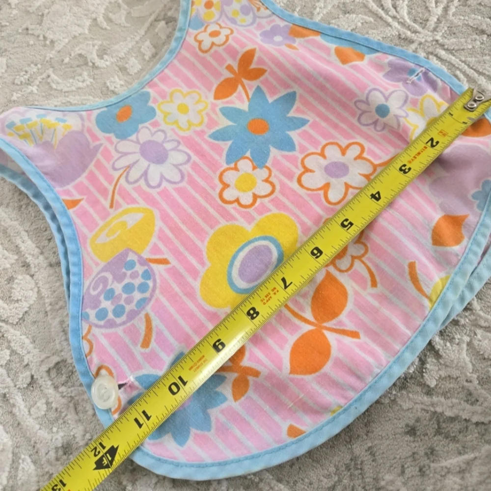 Vintage Handmade Colorful Funky Fabric Floral Bib/Smock