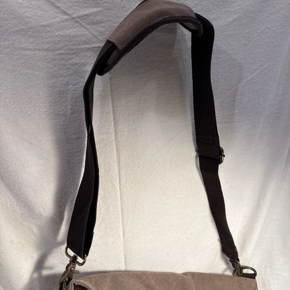 Amhoo Canvas Crossbody MessengerBag Heavyweight Pockets Boho‎ Chic Hippie NEW