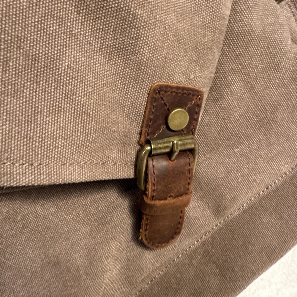 Amhoo Canvas Crossbody MessengerBag Heavyweight Pockets Boho‎ Chic Hippie NEW