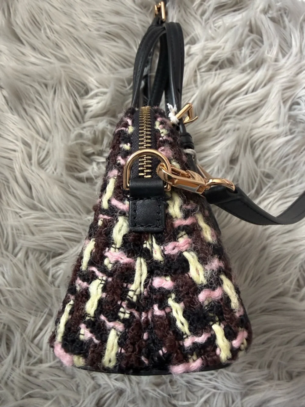 TORY BURCH Emerson Tweed Dome Satchel NWT