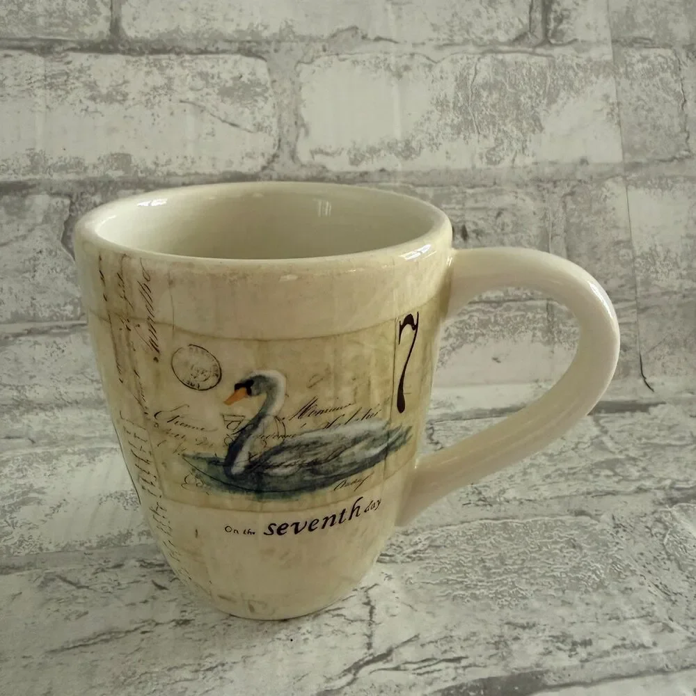 Williams Sonoma 12 Days of Christmas Mug Days 7, 8, 9 Swan Milkmaid Dancer