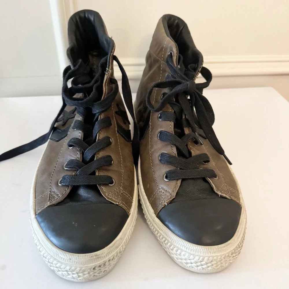 Rare Converse x John‎ Varvatos Pro Leather Hi Brown Black Chuck Taylor READ