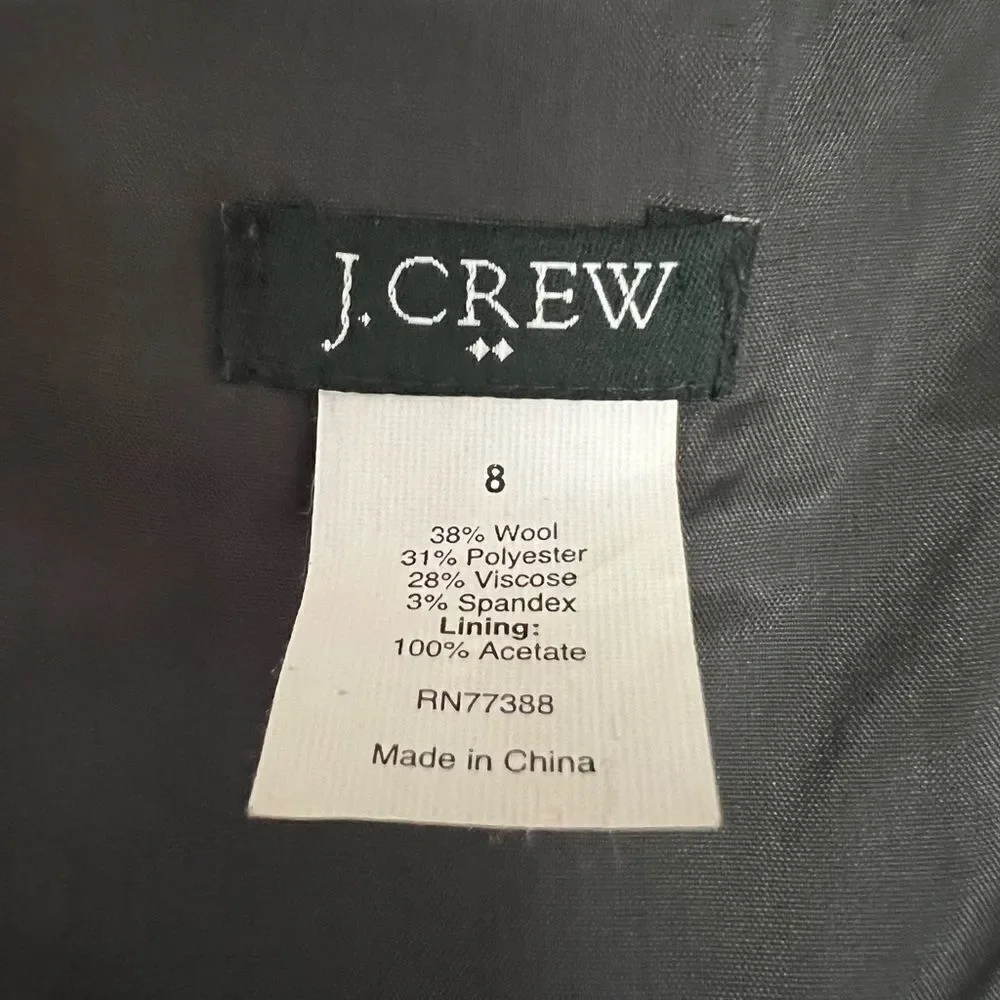 J. Crew Wool Blend Ruffle Neck Shift Dress