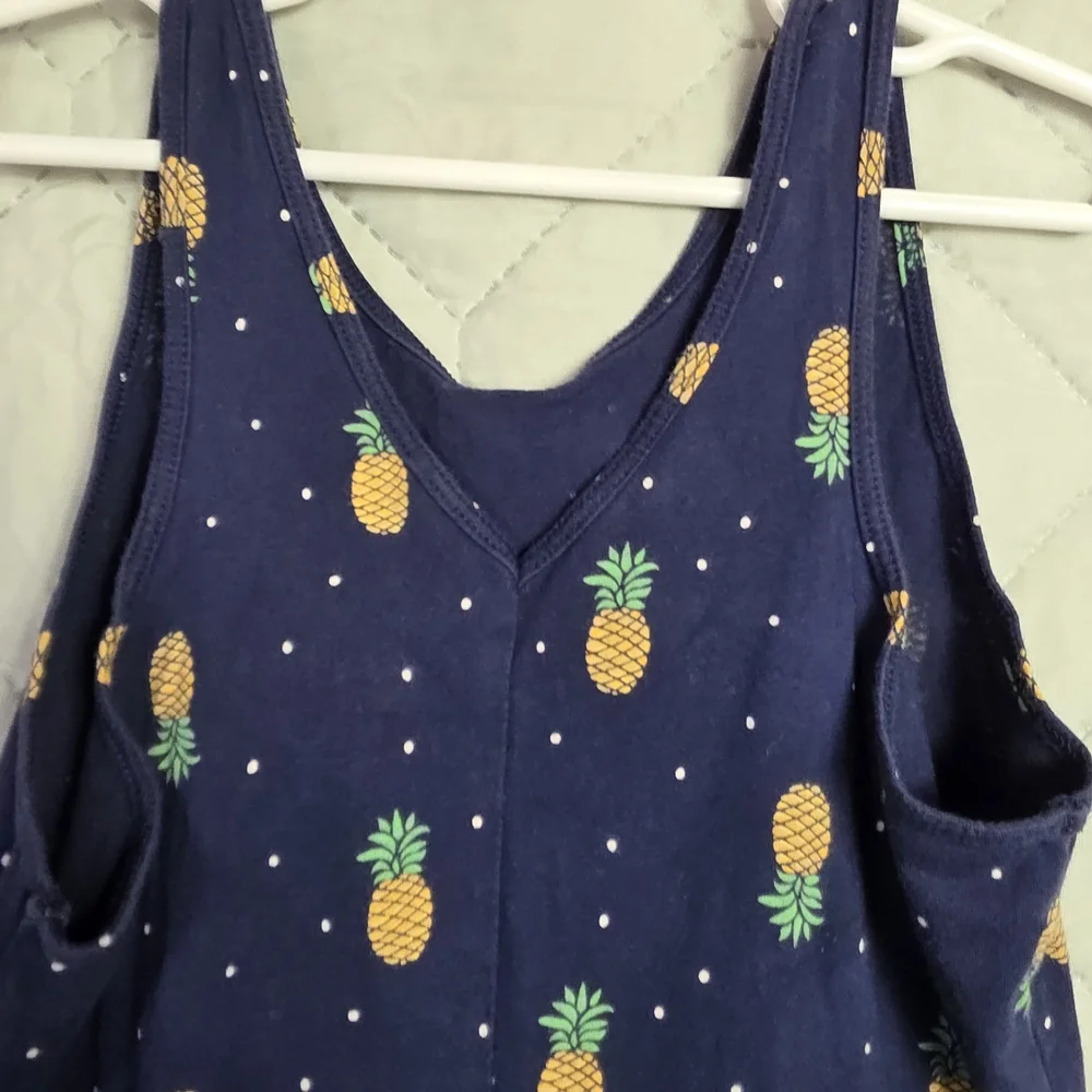 Old Navy Kids Pineapple Midi Dress Hawaiian Boho Sz L 10-12