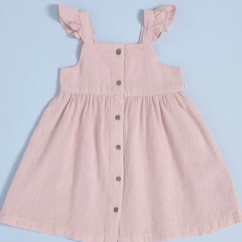 H&M Blush Pink Ruffle Strap Dress