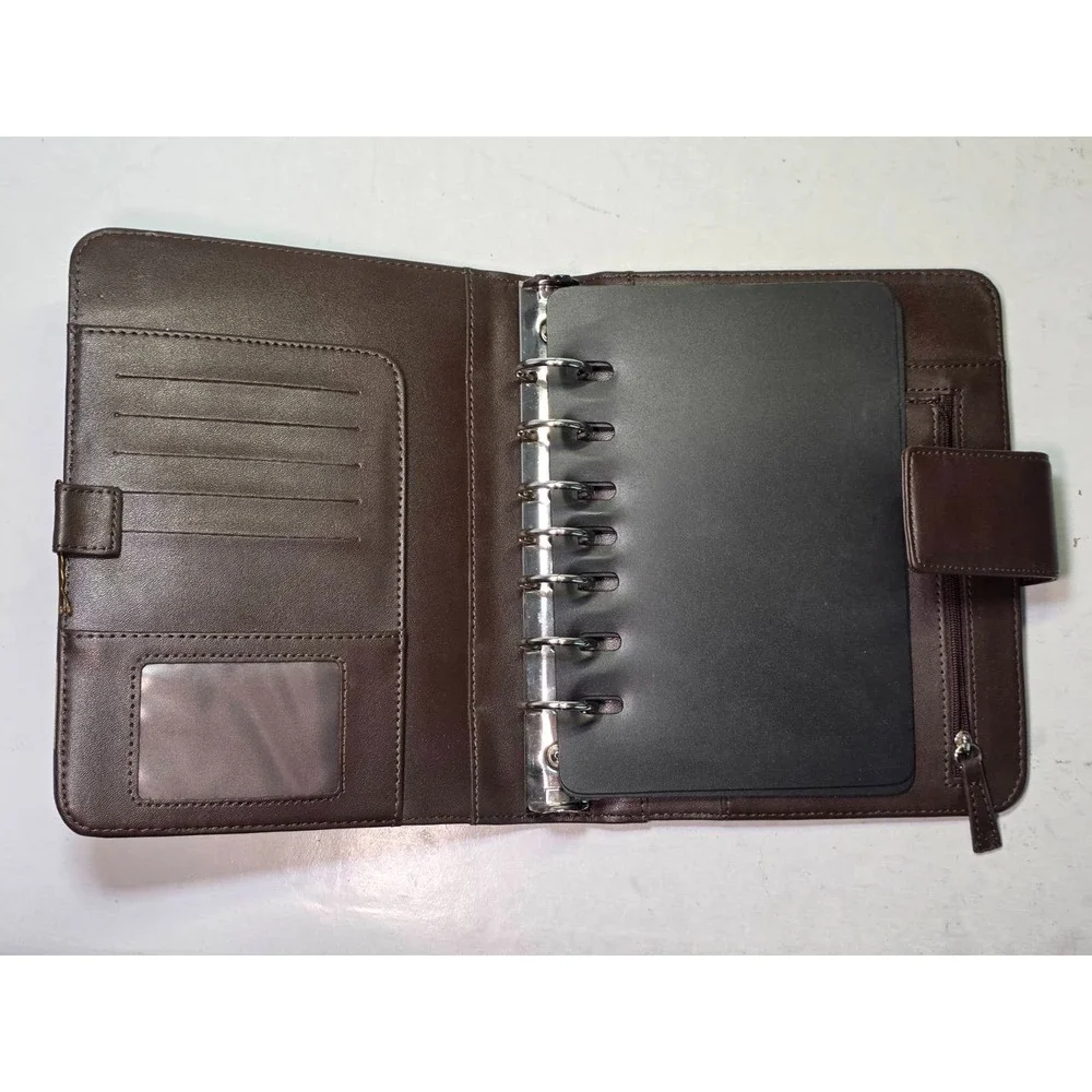 Franklin Covey Planner Organizer 7 Rings Binder Brown Tan‎ Yellow Geometric Rare