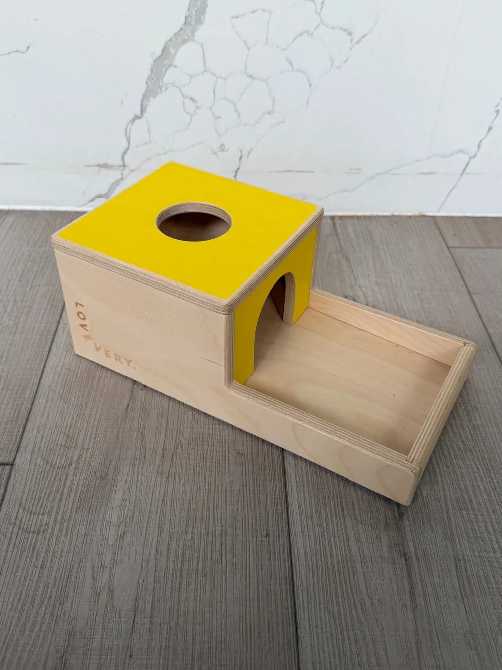 Lovevery wooden Ball drop box toy
