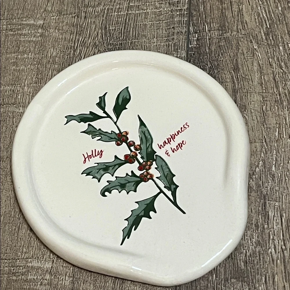 Uncommon Goods Birth Month Of December Holly Leaf Ceramic Spoon Rest 🎂🆕🎂