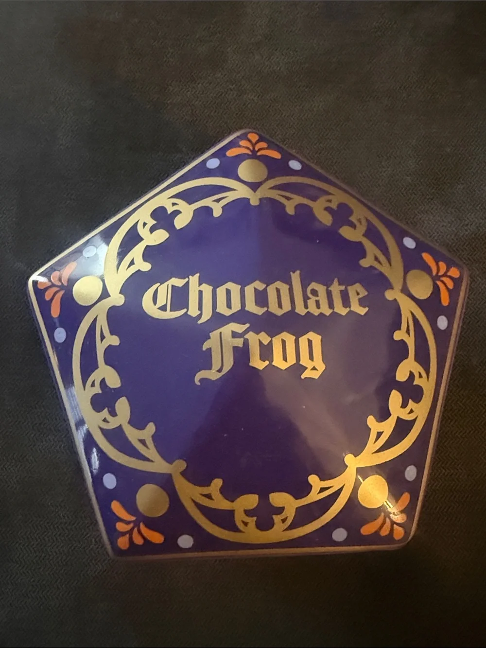 Chocolate Frog Tin - Purple and Gold Decorative Candle