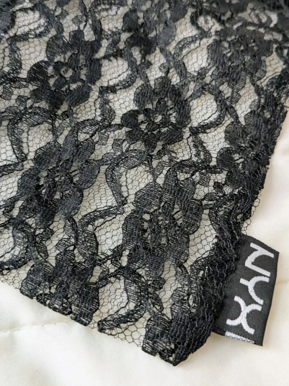 NYX Black Lace Drawstring Dust Make Up Bag for Gift Giving Storage 8.5 x 5 Inch