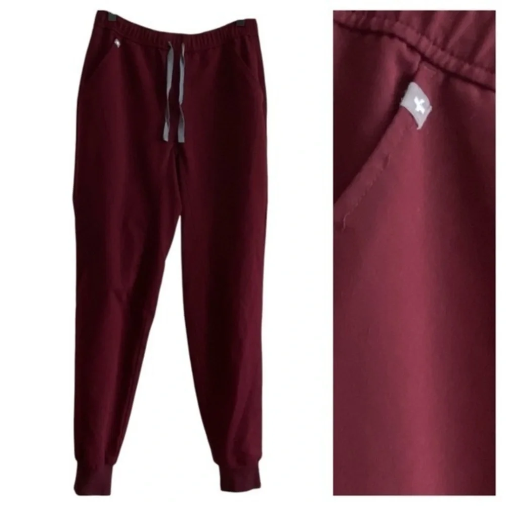 FIGS Maroon Red Tansen Jogger Scrub Pants Small
