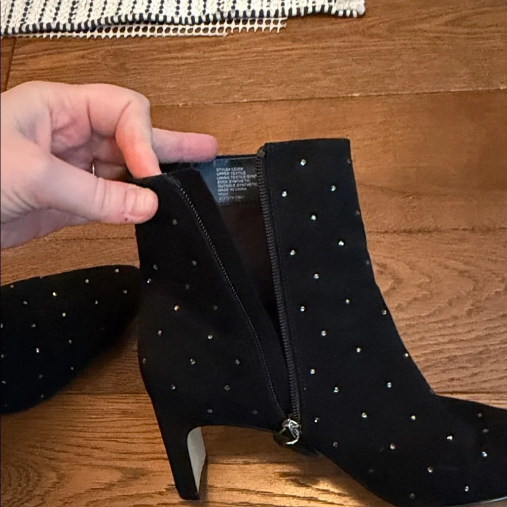 J. Crew Black Rhinestone Booties