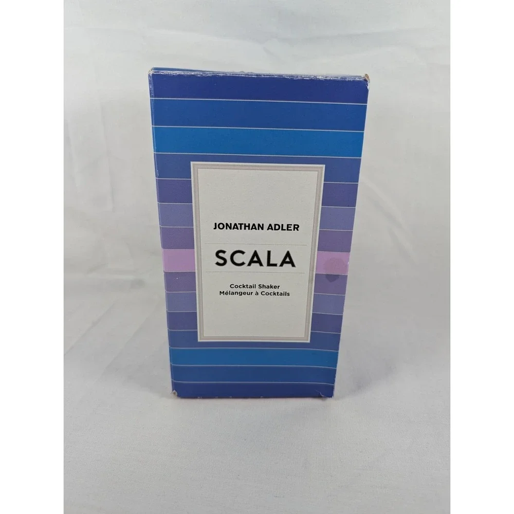 New Jonathan Adler Scala Cocktail Shaker Modern Barware 18.4 oz/540 mL