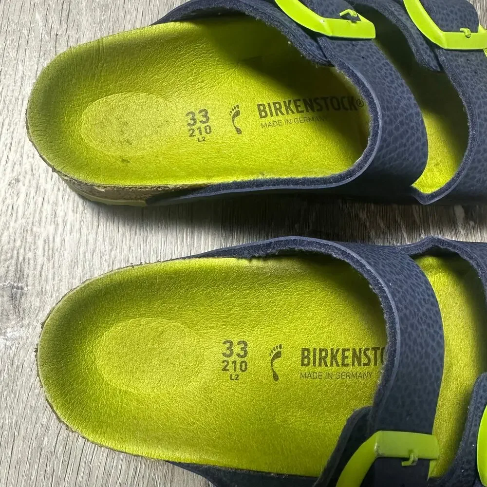 Birkenstock Kid Blue and Green Buckle Sandals