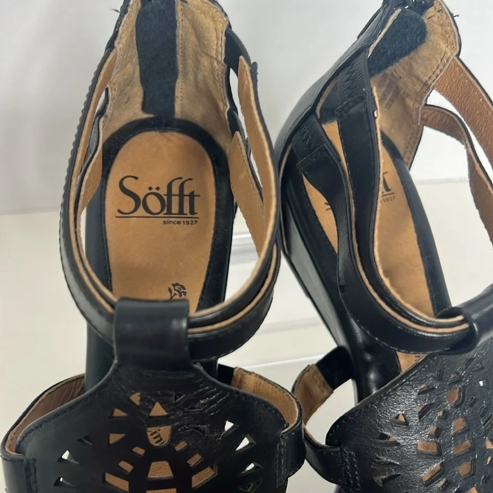 Sofft Breeze Sandals Leather Strappy Comfort Heel 7W